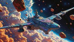 Chrystal Space station floats amoungst the asteroid field, Paradigm 13 · FFF\RB\P13\008\009