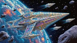 Chrystal Space station floats amoungst the asteroid field, Paradigm 13 · FFF\RB\P13\008\010