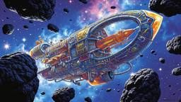 Chrystal Space station floats amoungst the asteroid field, Paradigm 13 · FFF\RB\P13\008\012
