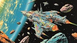 Chrystal Space station floats amoungst the asteroid field, Paradigm 13 · FFF\RB\P13\008\013