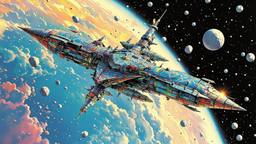 Chrystal Space station floats amoungst the asteroid field, Paradigm 13 · FFF\RB\P13\008\014