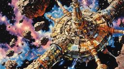 Chrystal Space station floats amoungst the asteroid field, Paradigm 13 · FFF\RB\P13\009\001