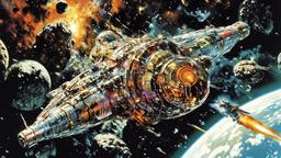 Chrystal Space station floats amoungst the asteroid field, Paradigm 13 · FFF\RB\P13\009\002