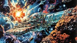 Chrystal Space station floats amoungst the asteroid field, Paradigm 13 · FFF\RB\P13\009\003