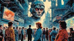 Image of a cyborg face
