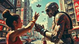 A cyborg Yakuza with tattoos, Paradigm 13 · FFF\RB\P13\018\010