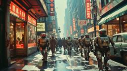 Robot police dogs heard protestors into a corner of a…, Paradigm 13 · FFF\RB\P13\022\002