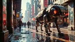 Robot police dogs heard protestors into a corner of a…