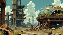 Distopian ruined futristic city scene, Paradigm 13 · FFF\RB\P13\045\001