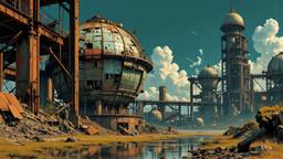 Distopian ruined futristic city scene, Paradigm 13 · FFF\RB\P13\045\003