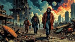 A group of scientist in gas masks, Paradigm 13 · FFF\RB\P13\046\003