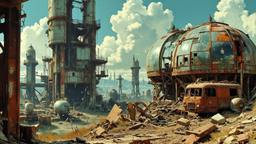 Distopian ruined futristic city scene, Paradigm 13 · FFF\RB\P13\061\001