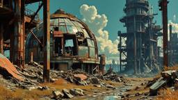 Distopian ruined futristic city scene, Paradigm 13 · FFF\RB\P13\061\003