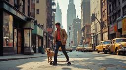 Scene from a movie set in 1980's new york street, Paradigm 13 · FFF\RB\P13\070\002