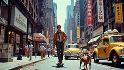 Scene from a movie set in 1980's new york street, Paradigm 13 · FFF\RB\P13\071\002