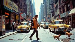 Scene from a movie set in 1980's new york street, Paradigm 13 · FFF\RB\P13\071\003