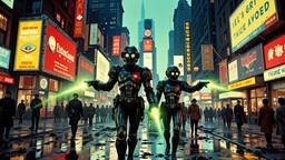 Dark sinister cyborgs rampaging through 1980's manhateen streets of new…, Paradigm 13 · FFF\RB\P13\082\001