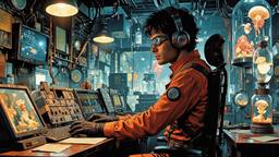 Cute scifihero man in futurisc costume, Paradigm 13 · FFF\RB\P13\090\010