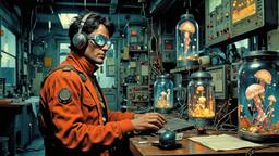 Cute scifihero man in futurisc costume, Paradigm 13 · FFF\RB\P13\090\011