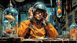 Cute scifihero man in futurisc costume, Paradigm 13 · FFF\RB\P13\090\014