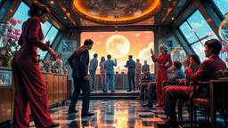 Disco dancing Party in orbit on the most luxurious star…, Paradigm 13 · FFF\RB\P13\098\009