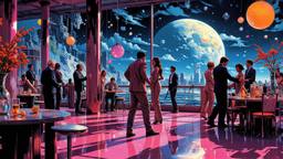 Disco dancing Party in orbit on the most luxurious star…