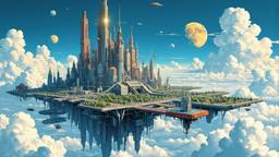 Future utopia sky city in the clouds, Paradigm 13 · FFF\RB\P13\100\003