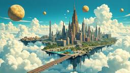 Future utopia sky city in the clouds, Paradigm 13 · FFF\RB\P13\100\004