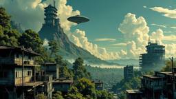Secret UFO base emerging from a jungle volcano, Paradigm 13 · FFF\RB\P13\103\002