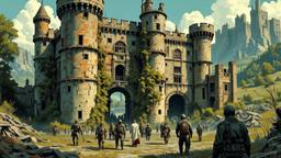 Ancient enlish castle covered by mutant orgaic technolgy