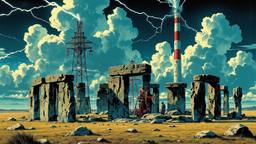 Stone henge covered in technology and pylons puming in high…, Paradigm 13 · FFF\RB\P13\107\002