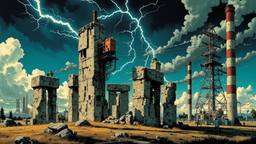 Stone henge covered in technology and pylons puming in high…, Paradigm 13 · FFF\RB\P13\107\005