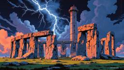 Stone henge covered in technology and pylons puming in high…, Paradigm 13 · FFF\RB\P13\107\007