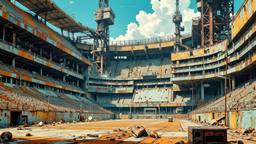 Decaying football stadium turned into a distopian space port, Paradigm 13 · FFF\RB\P13\110\003
