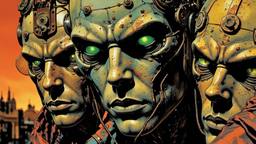Showing really really bad evil robot cyborg police men with…, Paradigm 13 · FFF\RB\P13\111\004