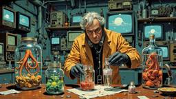 Hero recieves time crystals in a scince lab from an…, Paradigm 13 · FFF\RB\P13\113\003