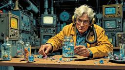 Hero recieves time crystals in a scince lab from an…, Paradigm 13 · FFF\RB\P13\113\004