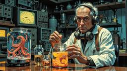 Hero recieves time crystals in a scince lab from an…, Paradigm 13 · FFF\RB\P13\113\006