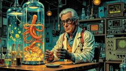 Hero recieves time crystals in a scince lab from an…, Paradigm 13 · FFF\RB\P13\113\010