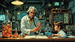 Hero recieves time crystals in a scince lab from an…, Paradigm 13 · FFF\RB\P13\113\012