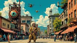 An old american indian chief in full headdress is surounded…, Paradigm 13 · FFF\RB\P13\120\003
