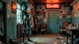 Sex Robot in a futuristic distopian dirty brothel, Paradigm 13 · FFF\RB\P13\122\001