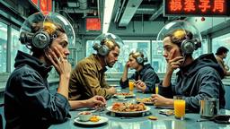 Distopian fast food diner