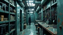 Weapons armoury on a futuristic distopian battle cruiser, Paradigm 13 · FFF\RB\P13\127\007