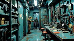 Weapons armoury on a futuristic distopian battle cruiser, Paradigm 13 · FFF\RB\P13\127\015