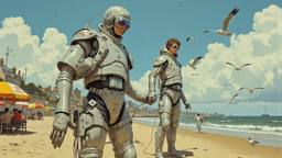 A very tall young teenage boy dressed in futuristic sliver…, Paradigm 13 · FFF\RB\P13\132\003