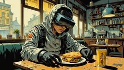 A very tall young teenage boy dressed in futuristic clothing…, Paradigm 13 · FFF\RB\P13\134\003