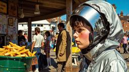 A very tall young teenage boy dressed in futuristic sliver…, Paradigm 13 · FFF\RB\P13\137\002