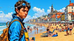 A vivid portrayal of a beach scene, Paradigm 13 · FFF\RB\P13\138\001