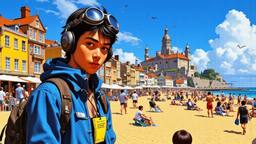 A vivid portrayal of a beach scene, Paradigm 13 · FFF\RB\P13\138\002